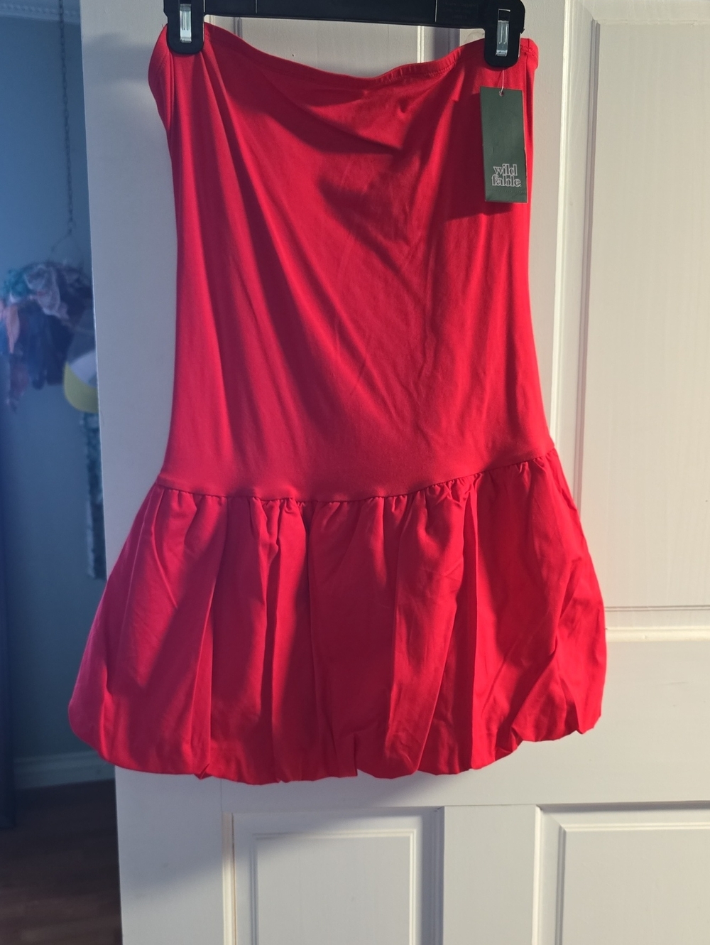 wild fable Red Bubble-Hem Skater Skirt